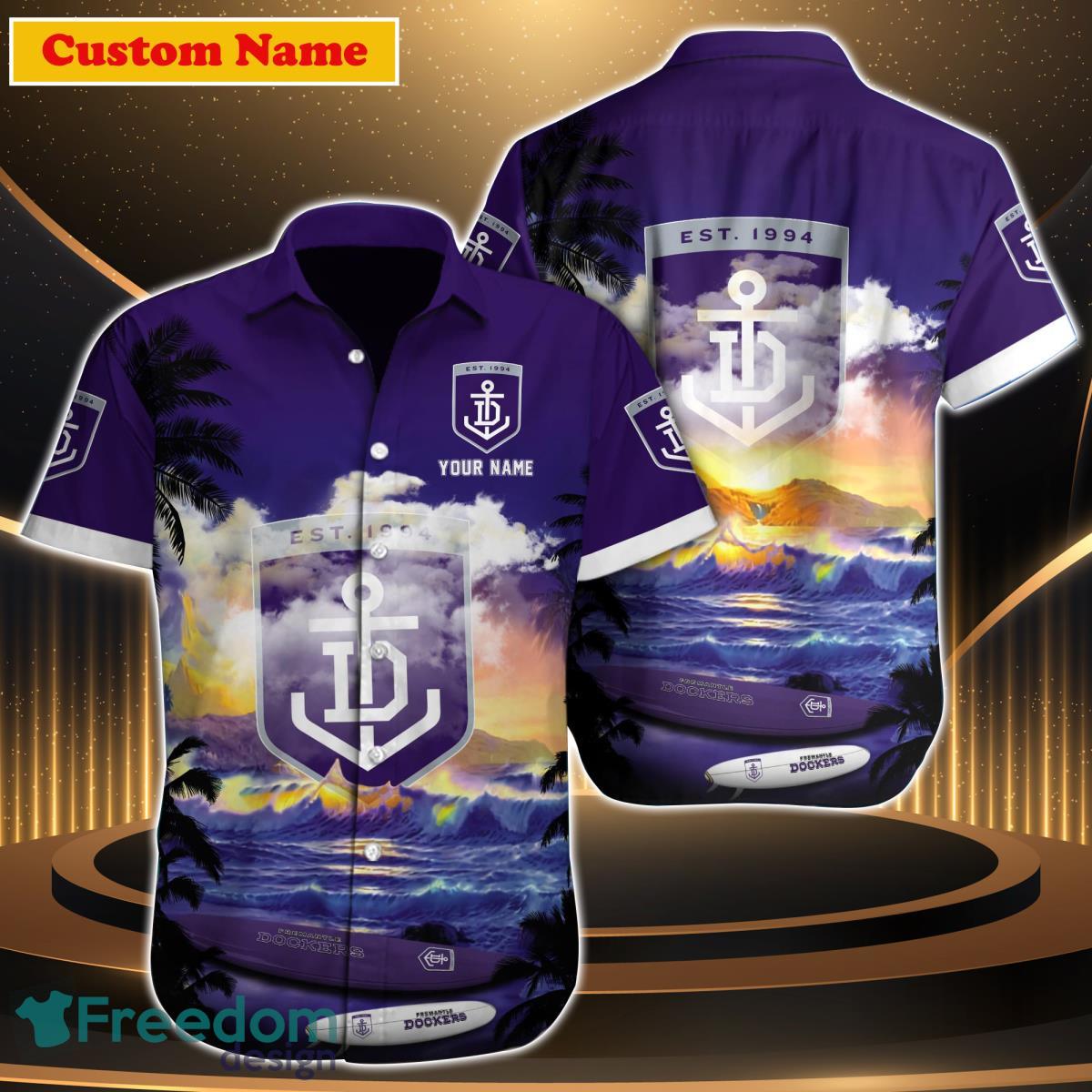 Fremantle Dockers AFL Custom Name Hawaiian Shirt Great Gift For Men Women Fans Product Photo 1