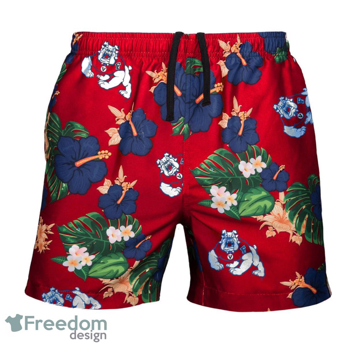 Fresno State Bulldogs NCAA Floral Hawaiian Shorts For Summer Beach Product Photo 1