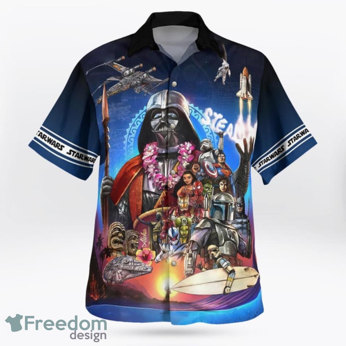 Funny Star Trekar War Beach Hawaiian Shirt And Short For Fans Product Photo 2