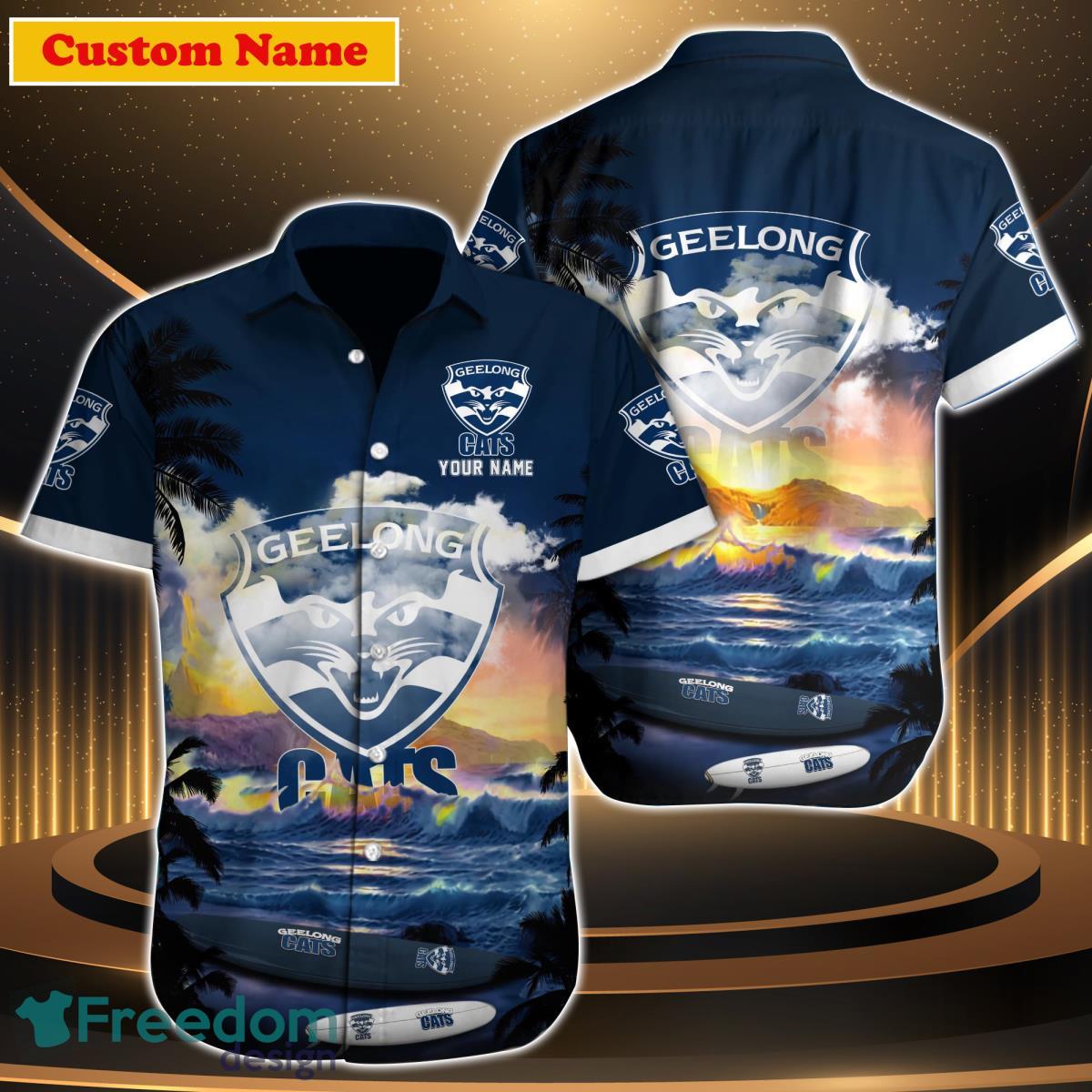 Geelong Cats AFL Custom Name Hawaiian Shirt Great Gift For Men Women Fans Product Photo 1