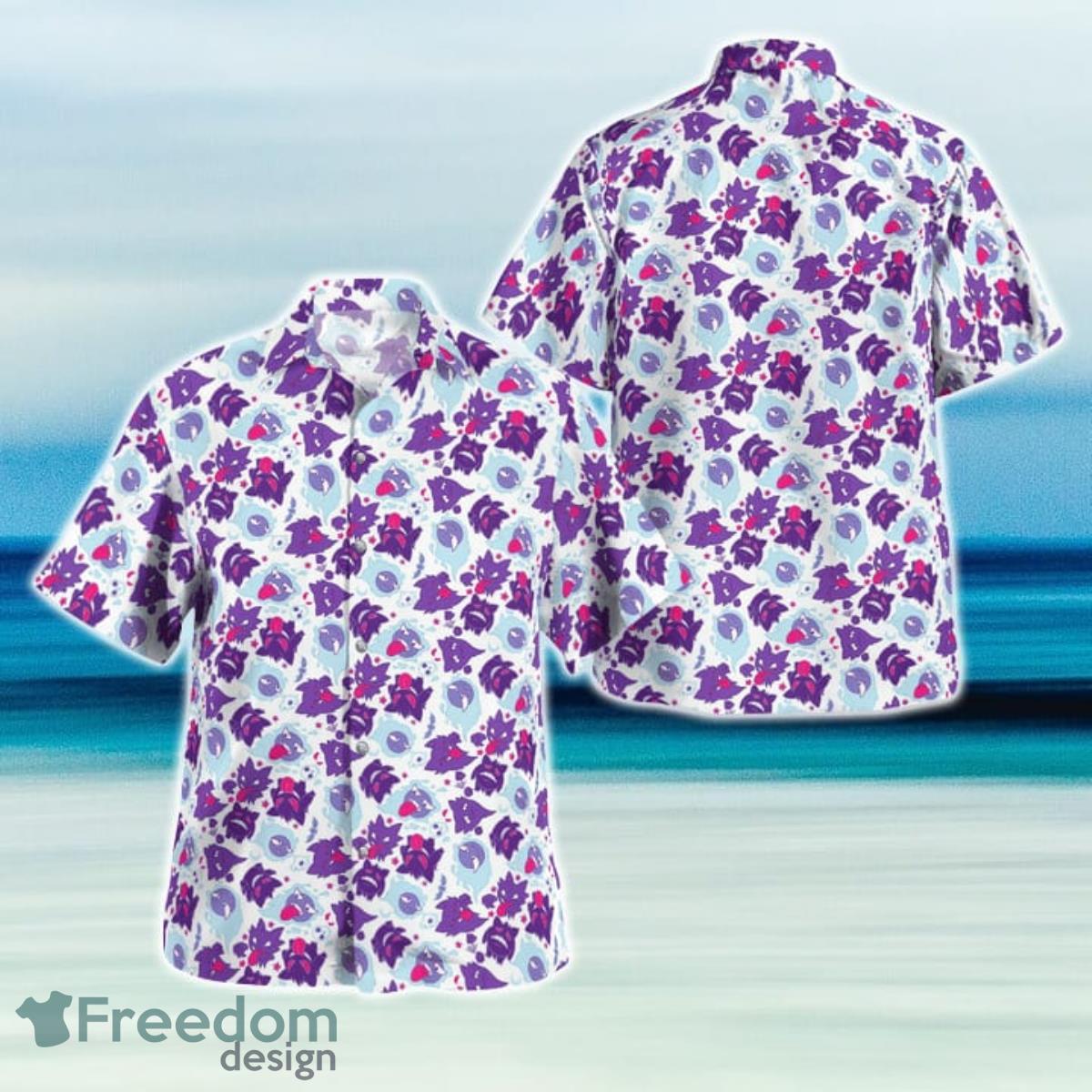 Gengar Haunter GaStar Trekly Hawaiian Shirt And Short For Fans Product Photo 1