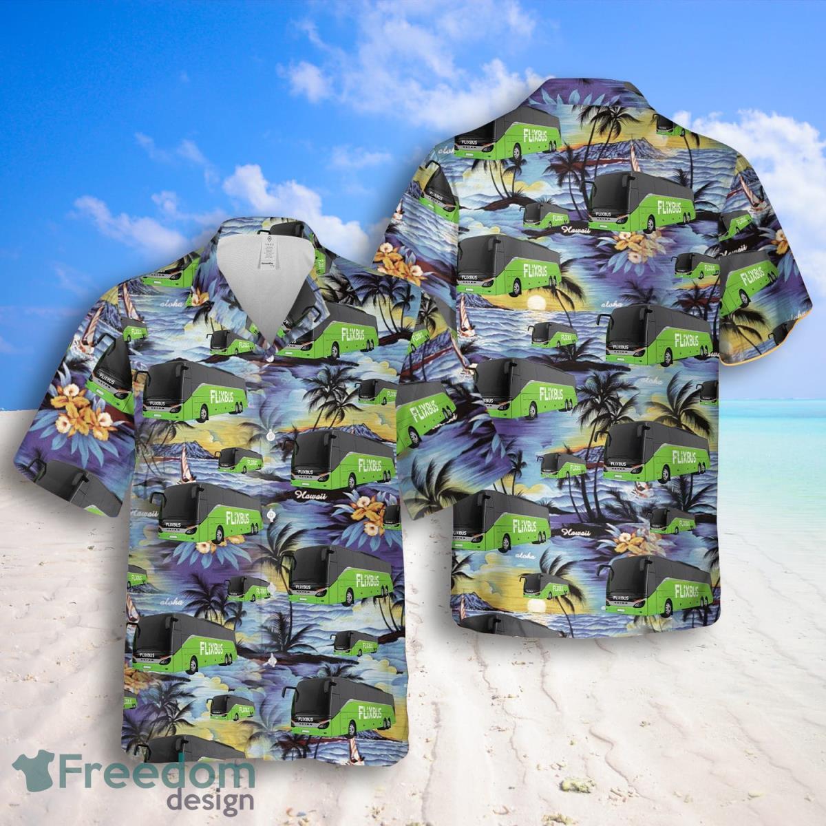 German Flixbus Hawaiian Shirt And Shorts Best Style For Men Product Photo 1