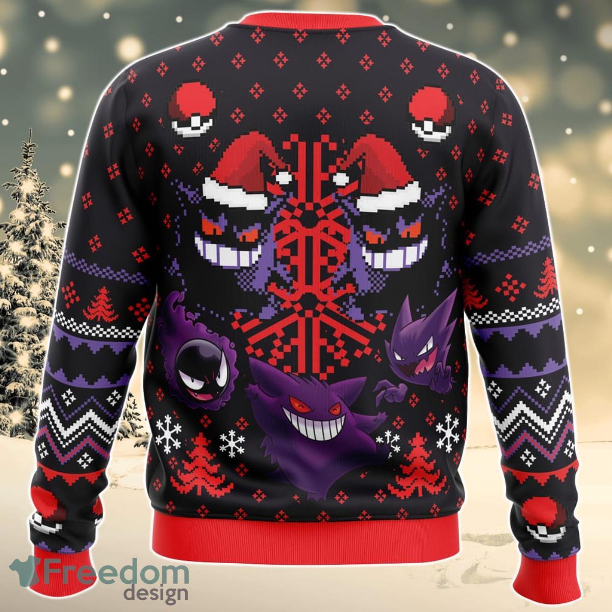 Ghosts Gengar Ghastly Pokemon Ugly Christmas Sweater For Men And Women Product Photo 2