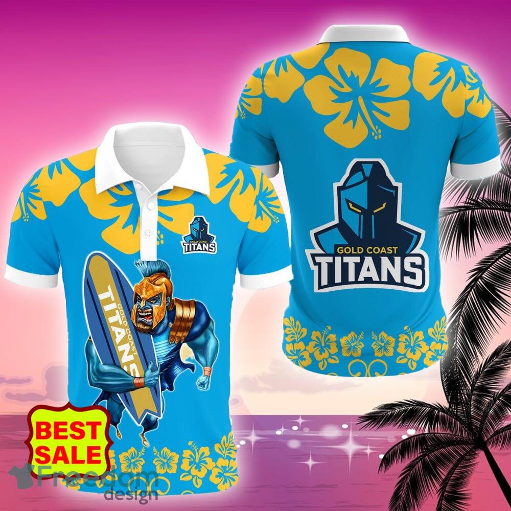 Gold Coast Titans Big Logo NRL Aloha Golf Polo Shirt For Fans