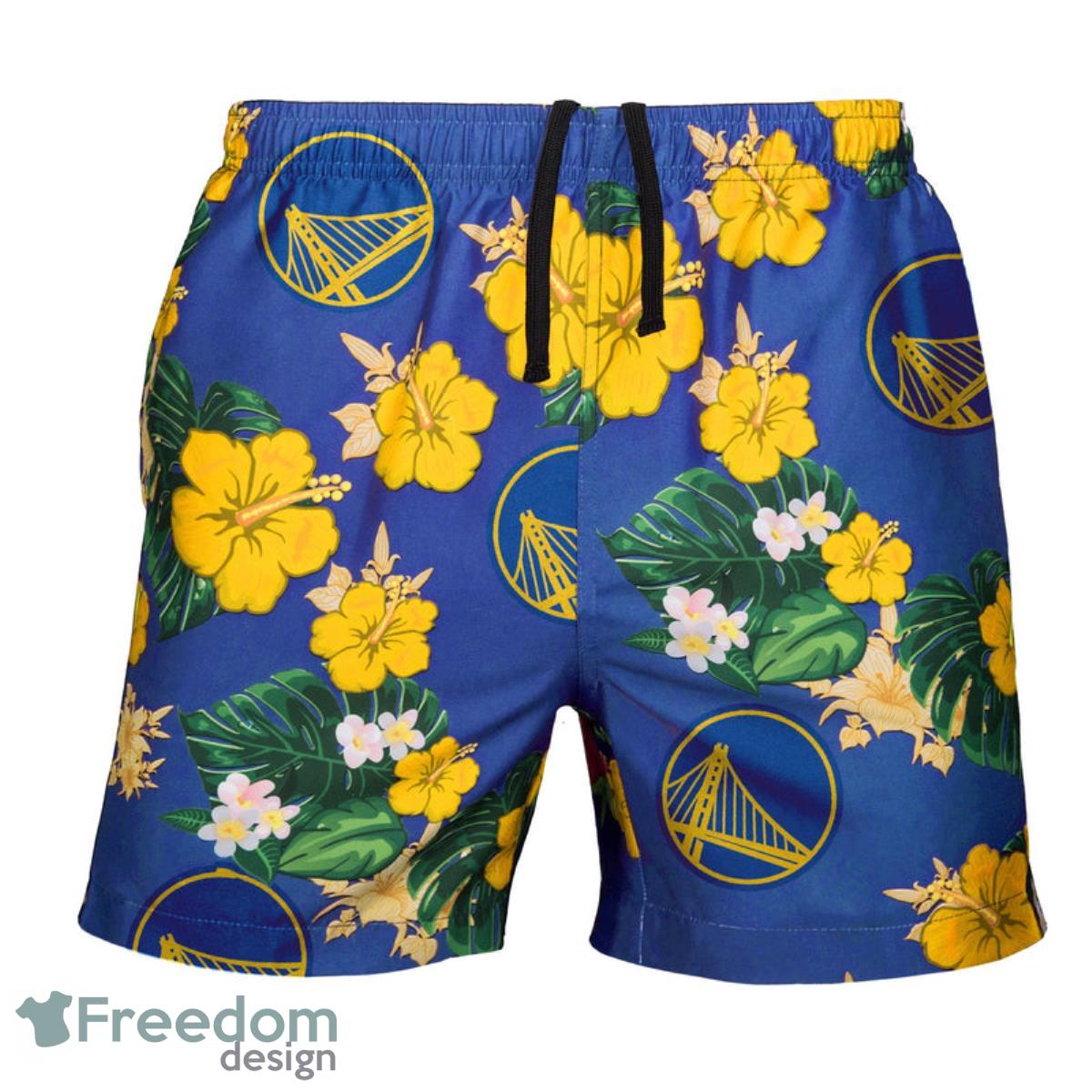 Golden State Warriors NBA Floral Hawaiian Shorts For Summer Beach Product Photo 1