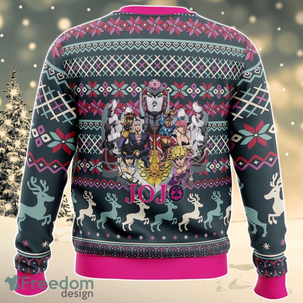 Golden Wind Jojo’s Bizarre Adventure Ugly Christmas Sweater For Men And Women Product Photo 2