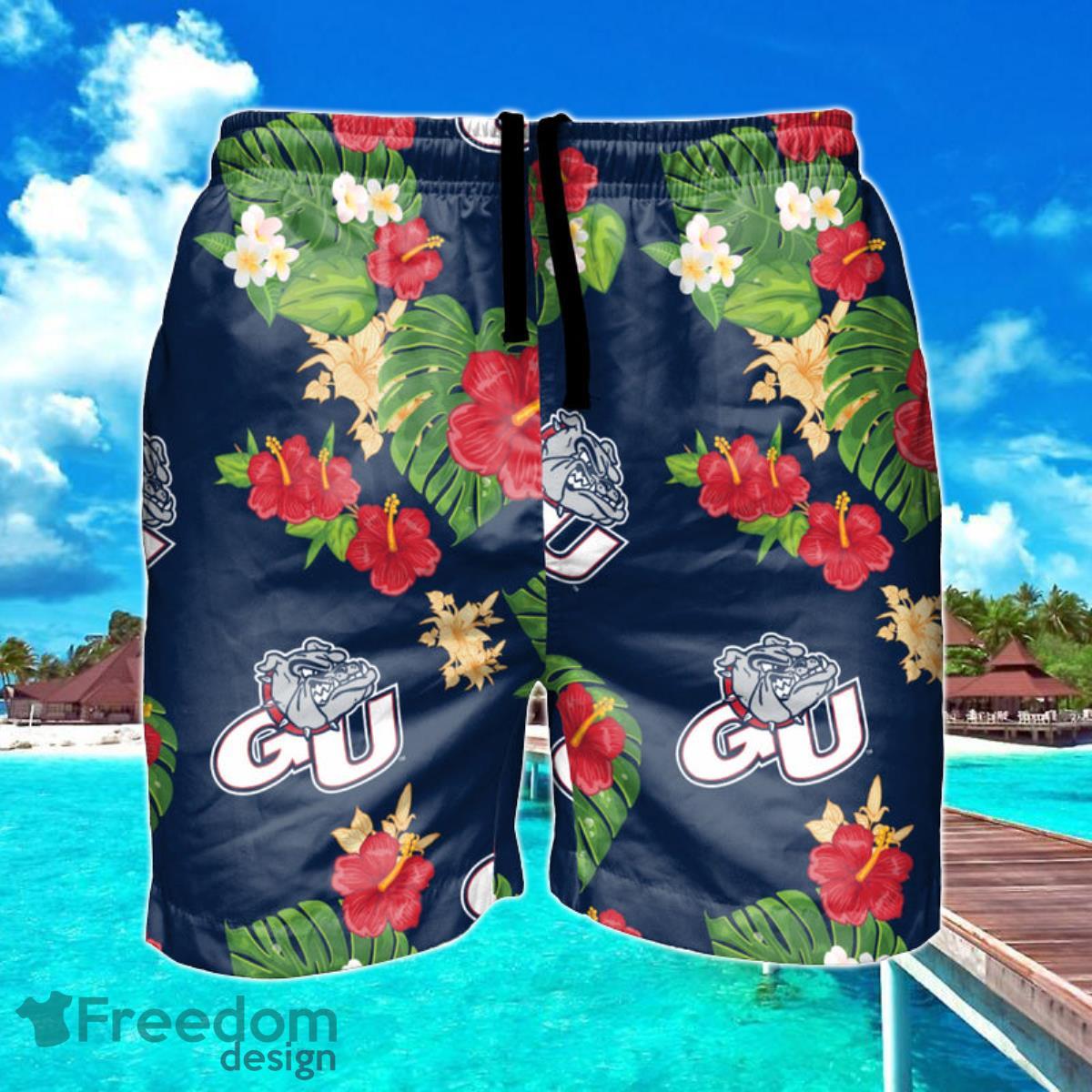 Gonzaga Bulldogs NCAA Floral Hawaiian Shorts For Summer Beach Product Photo 1