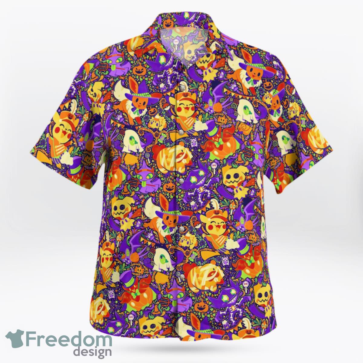 Halloween Pokemon Hawaiian Shirt And Short For Fans Product Photo 2