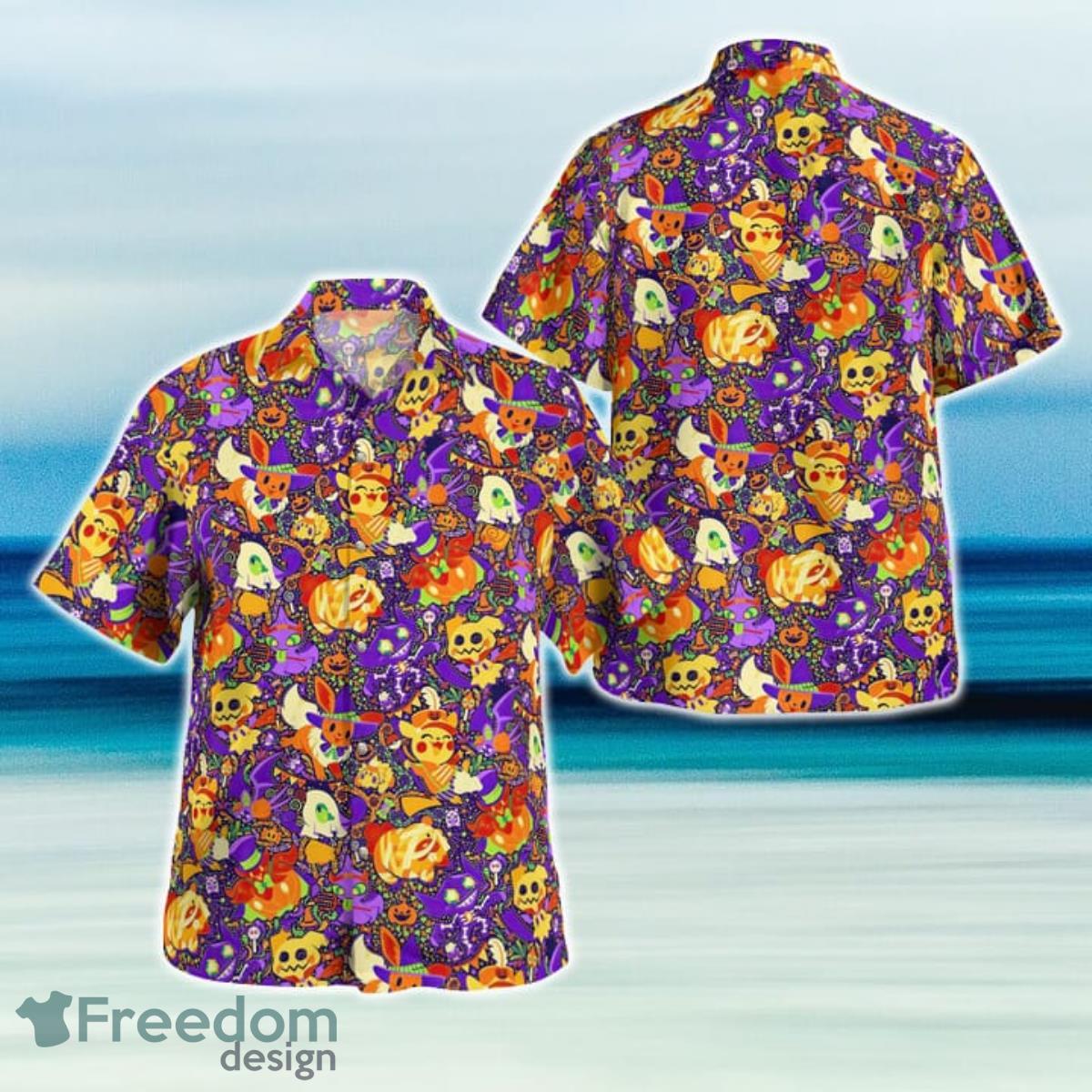 Halloween Pokemon Hawaiian Shirt And Short For Fans Product Photo 1