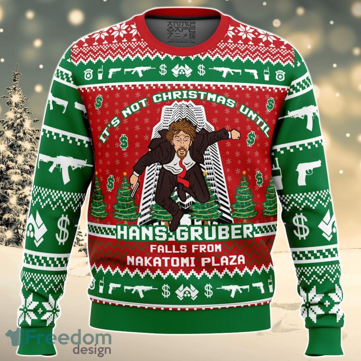 Hans Gruber Fall Nakatomi Plaza Die Hard Ugly Christmas Sweater For Men And Women Product Photo 1