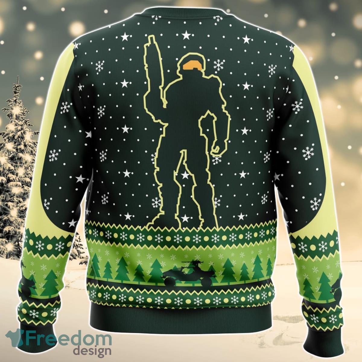 Happy Halo-days Halo Ugly Christmas Sweater For Men And Women Product Photo 2