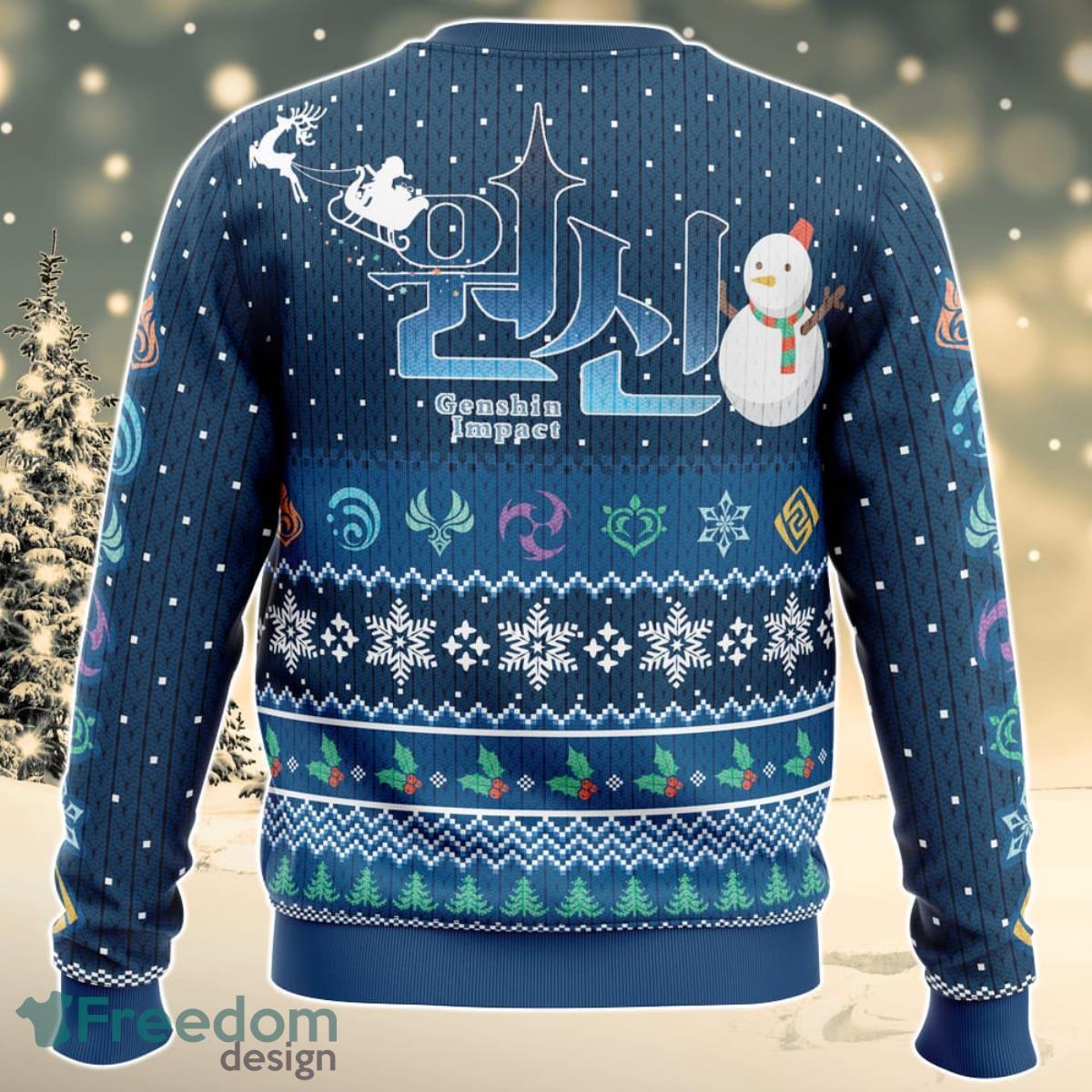 Happy Holidays Genshin Impact Ugly Christmas Sweater For Men And Women Product Photo 2