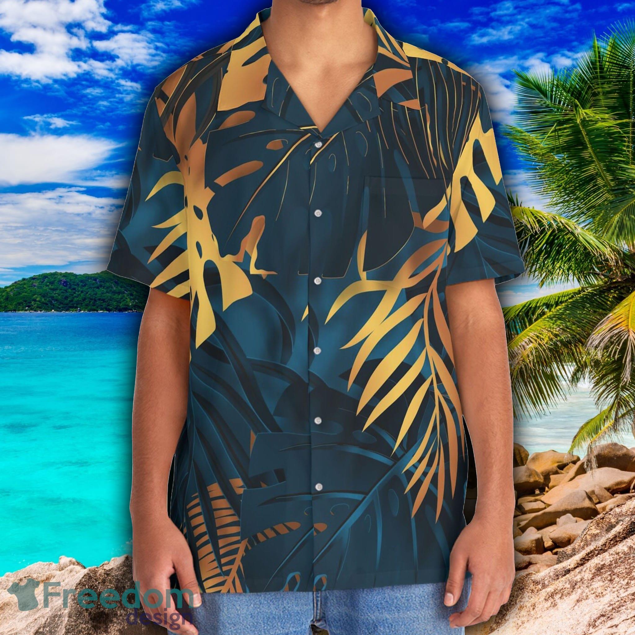 Hawaiian Style Blue and Yellow Grass Men's Hawaiian Shirt Summer Beach For  Men And Women Gift - Freedomdesign