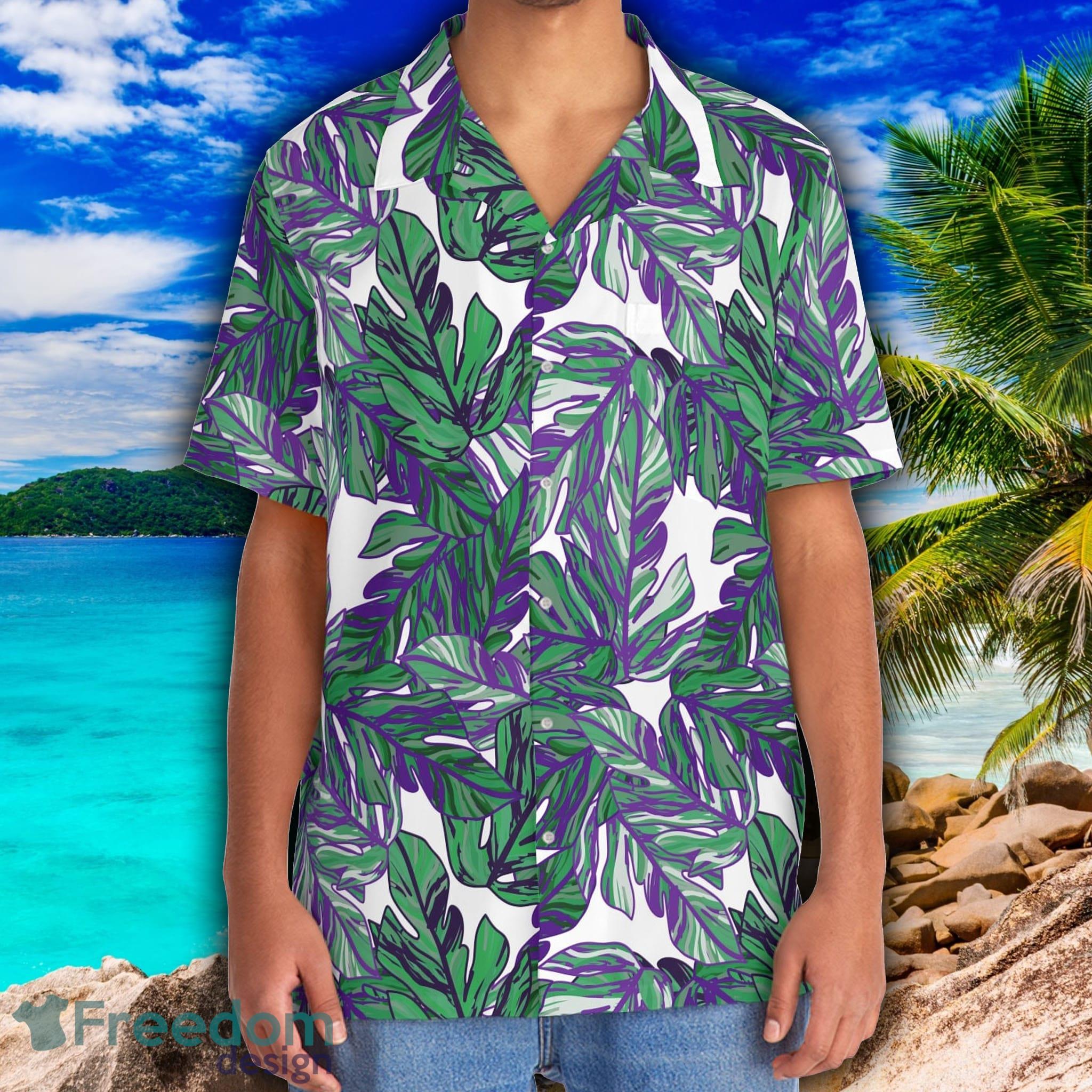 Hawaiian Style Green and Purple Leaf Men's Hawaiian Shirt Summer Beach For  Men And Women Gift - Freedomdesign