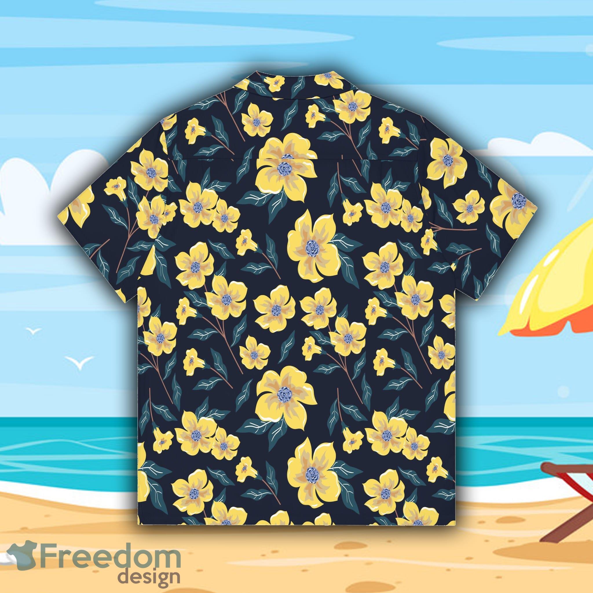 Hawaiian Style Yellow and Black Men's Hawaiian Shirt Summer Beach For Men  And Women Gift - Freedomdesign