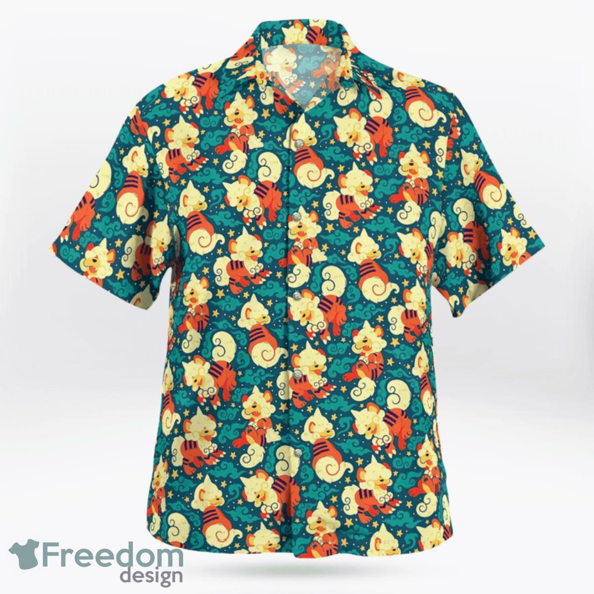 Hisuian Growlithe Pokemon Hawaiian Shirt And Short For Fans Product Photo 2