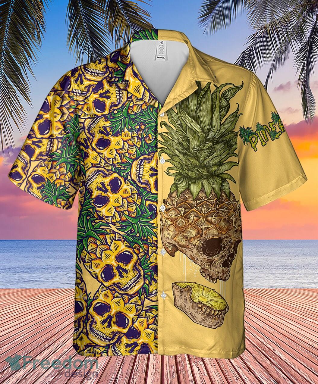 Pineapple Skull Black Hawaiian Shirt Summer Skull Hawaiian Shirt