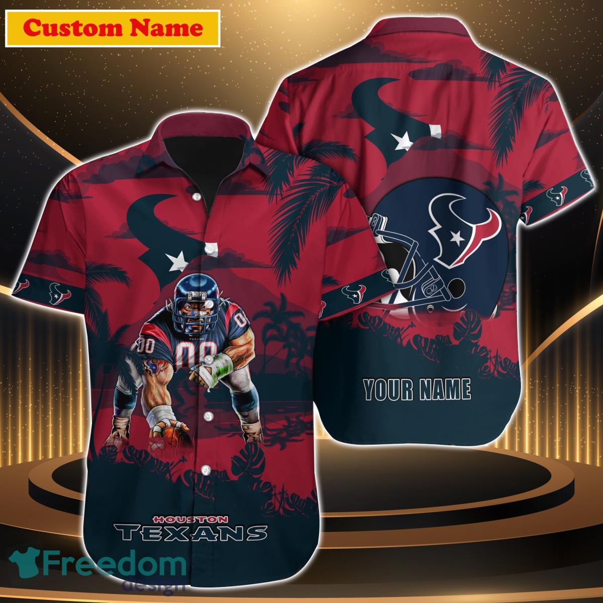 Houston Texans NFL Custom Name Hawaiian Shirt For Men Women Best Gift For  Real Fan - Freedomdesign
