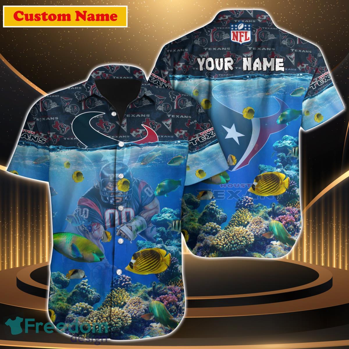 Houston Texans Custom Name NFL Hawaiian Shirt And Shorts Gift For Men And  Women Fans - Banantees