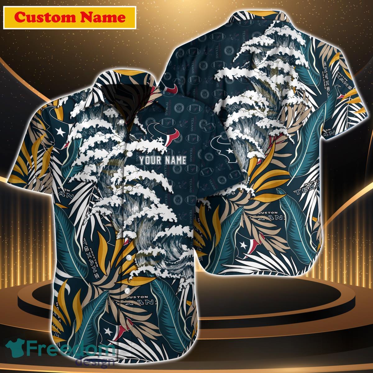 Houston Texans NFL Custom Name Hawaiian Shirt Impressive Gift For Men Women Fans Product Photo 1