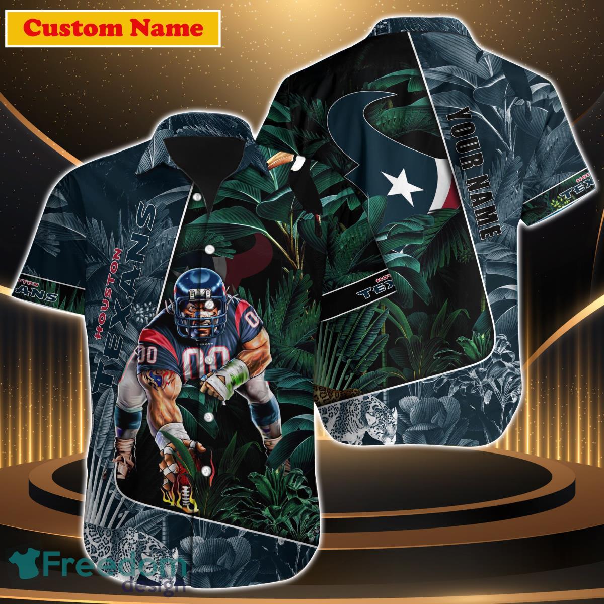 Houston Texans NFL Custom Name Hawaiian Shirt Style Gift For Men Women Fans Product Photo 1