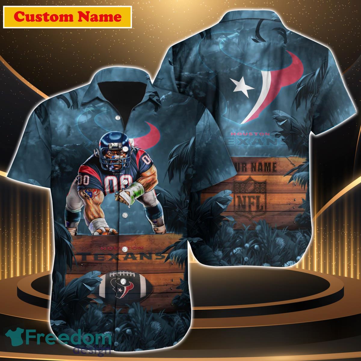 Houston Texans NFL Custom Name Hawaiian Shirt Unique Gift For Men Women Fans Product Photo 1