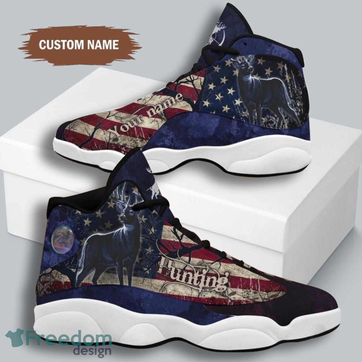 Hunting AAir Jordan 13 Custom Name Sneakers Best Gift For Men And Women Product Photo 1