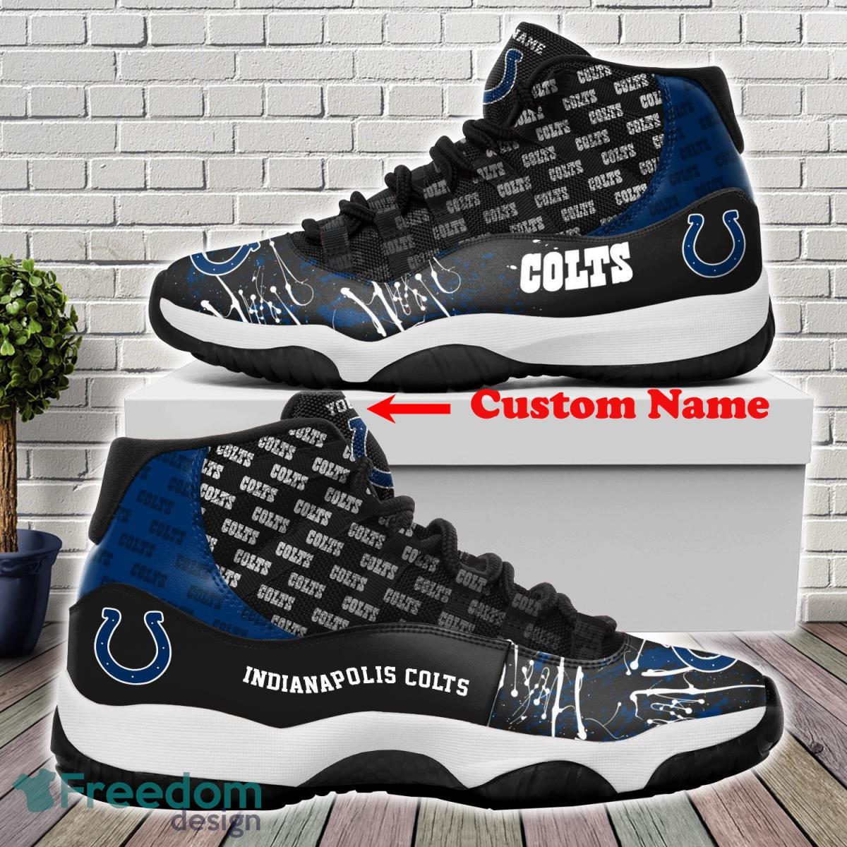 Indianapolis Colts Custom Name Air Jordan 11 Sneakers For Fans Product Photo 1