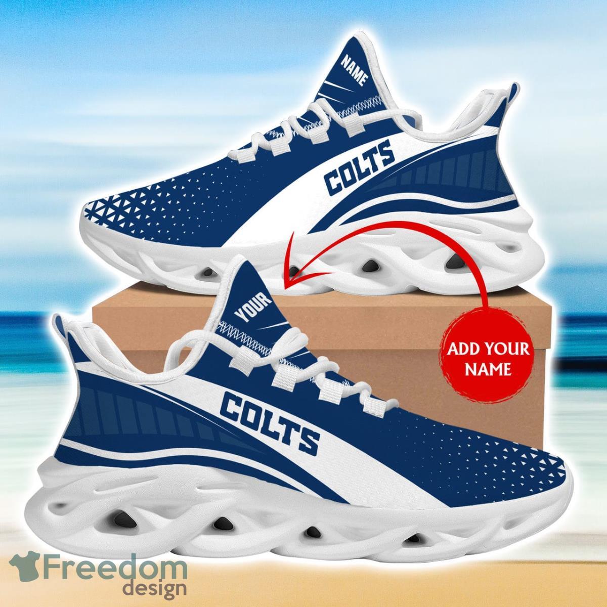 Indianapolis Colts Max Soul Sneakers Running Sport Shoes Custom Name Product Photo 1