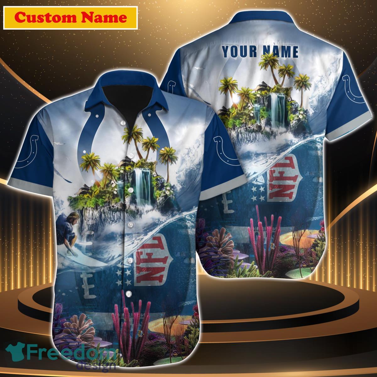 Indianapolis Colts NFL Custom Name Hawaiian Shirt Best Gift For Men Women Fans Product Photo 1