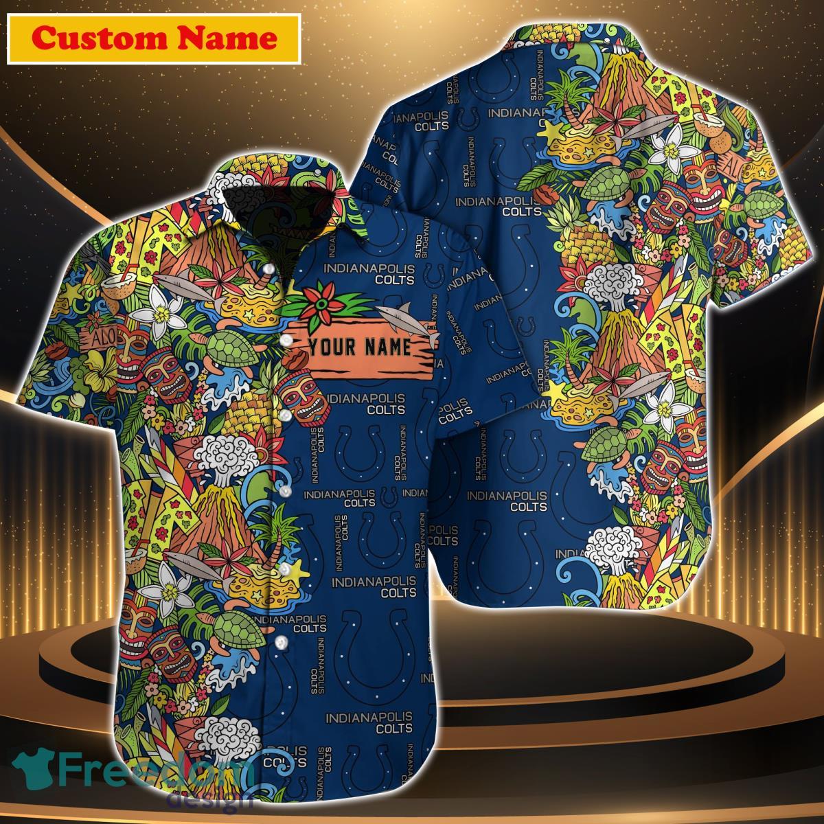 Indianapolis Colts 3D Hawaiian Shirt Mascot Custom Hawaiian Shirts For Mens  - Freedomdesign