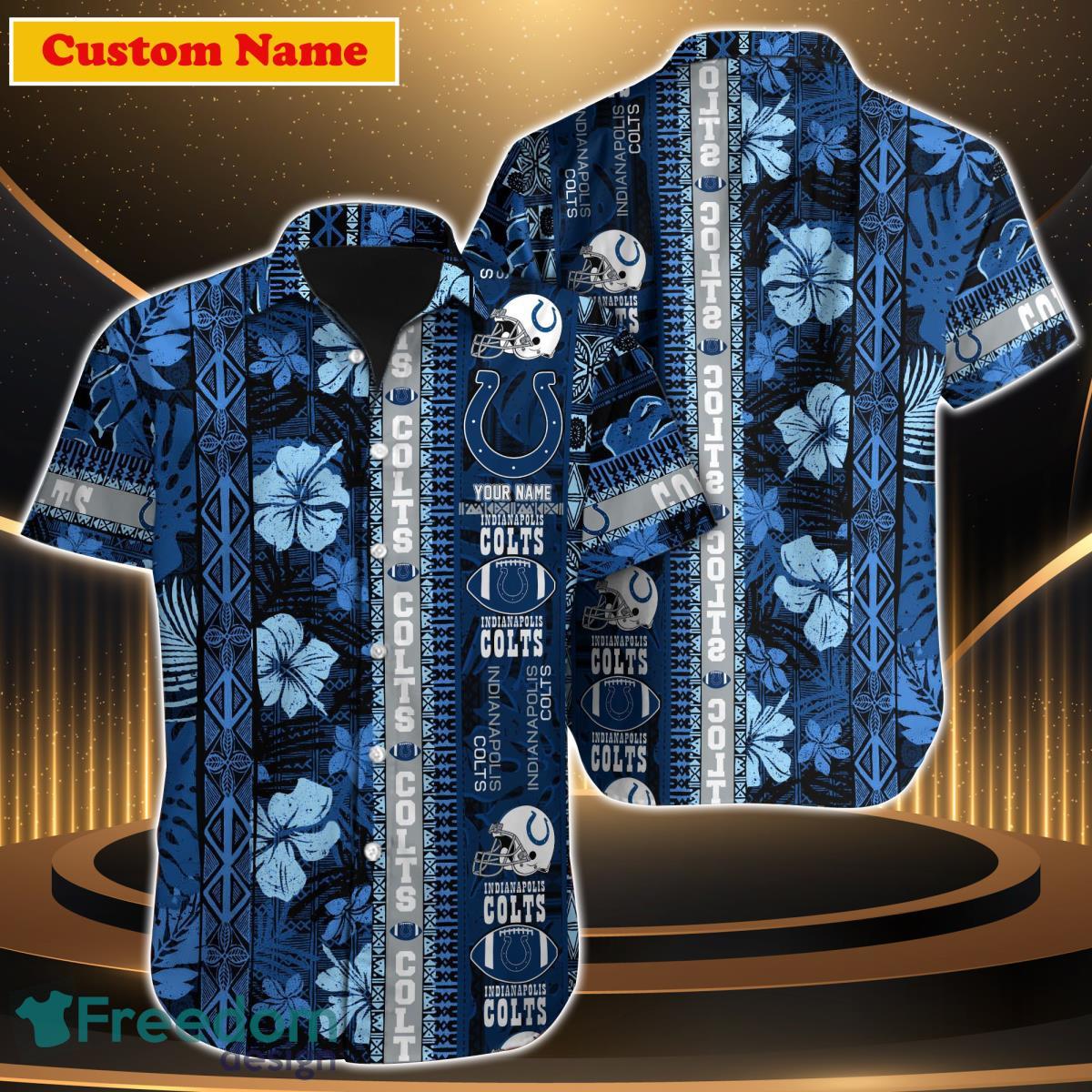 Indianapolis Colts NFL Fans Camouflage Vintage Custom Name And Number  Hawaiian Shirt