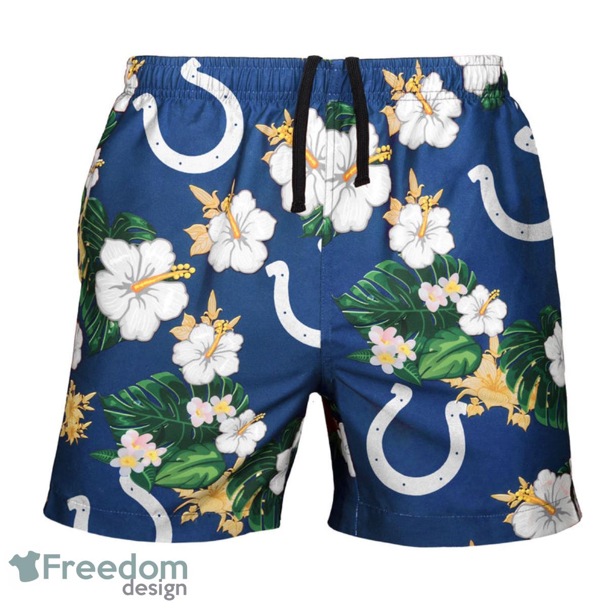 Indianapolis Colts NFL Floral Hawaiian Shorts For Summer Beach Product Photo 1