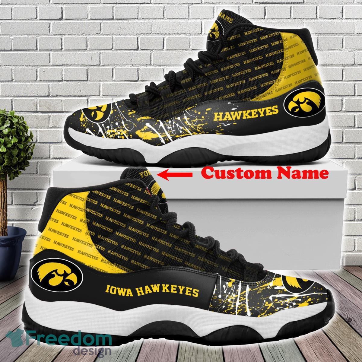 Iowa Hawkeyes Custom Name Air Jordan 11 Sneakers For Fans Product Photo 1