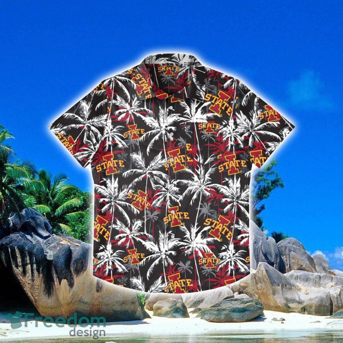 Iowa State Cyclones NCAA Black Floral Hawaiian Shirt Special Gift For Fans Product Photo 1