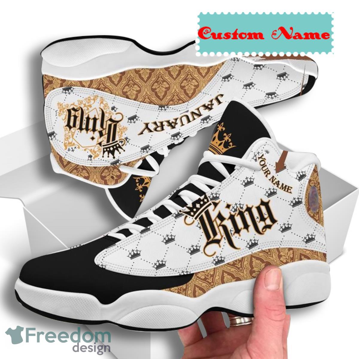 January King And Queen Air Jordan 13 Custom Name Sneakers Best Gift For Men And Women Product Photo 2