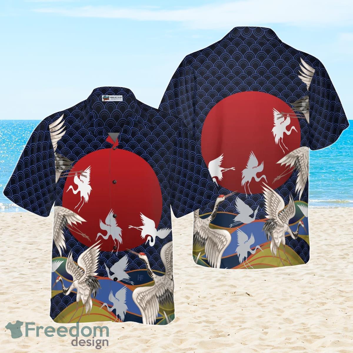 Japanese Cranes Hawaiian Shirt Best Gift For Men And Women Product Photo 1