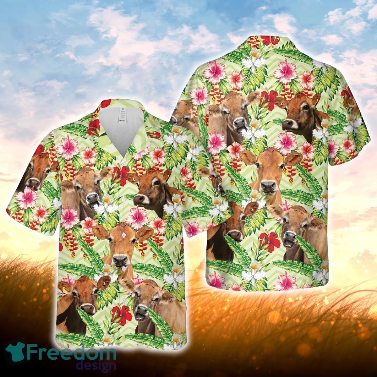 Jersey Hibicus Floral 3D Hawaiian Shirt For Men Women Product Photo 1