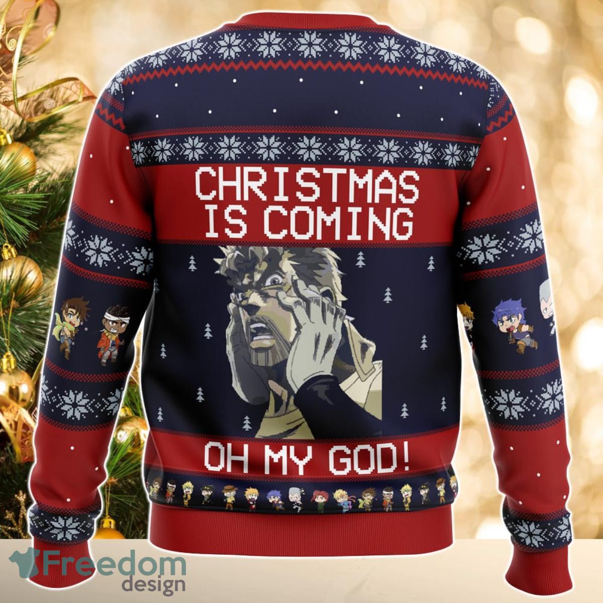 Jojo’s Bizarre Adventure Joseph Joestar Oh My God Ugly Christmas Sweater Great Gift For Men Women Product Photo 2