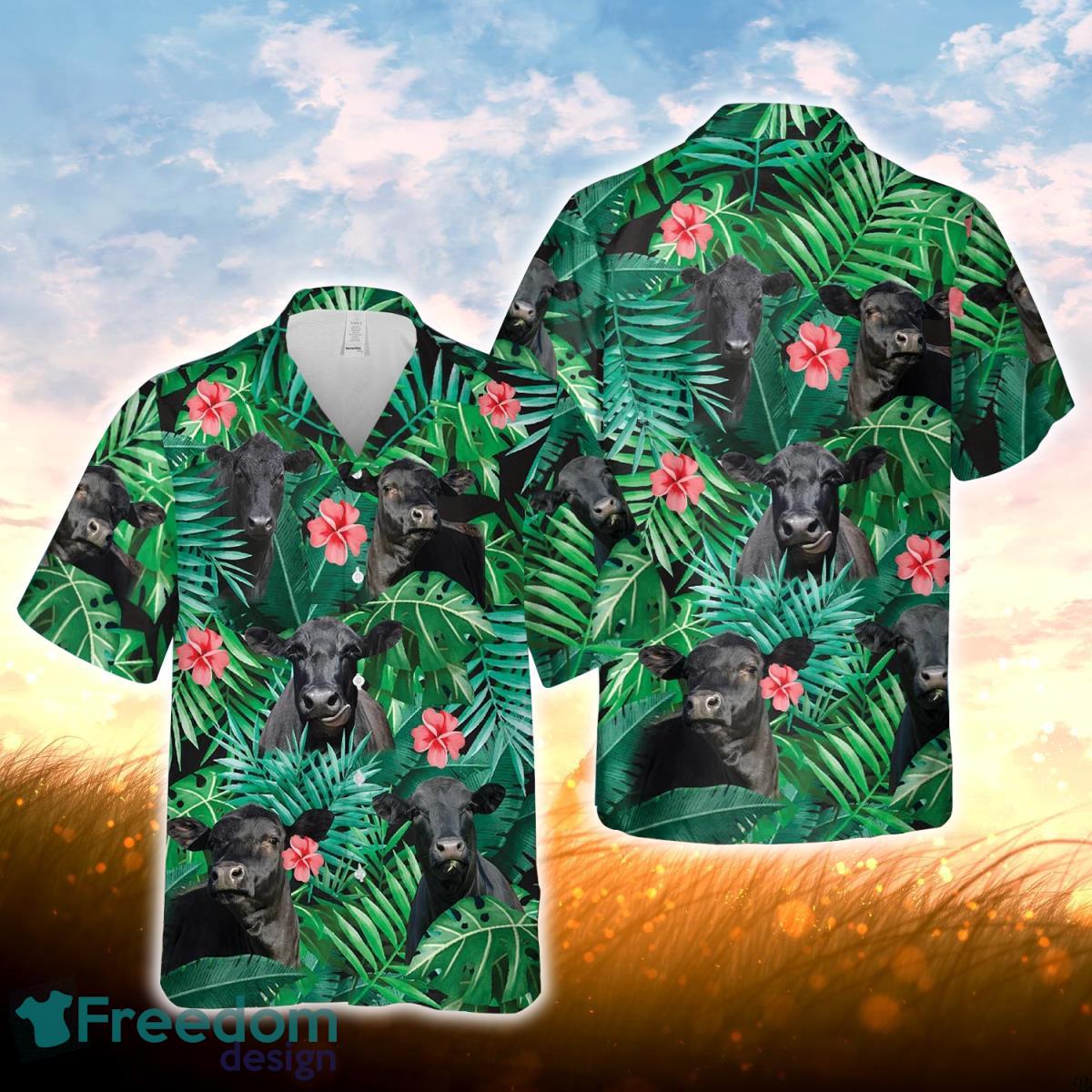 Joy Corners Black Angus 3D Hawaiian Shirt For Men Women Product Photo 1