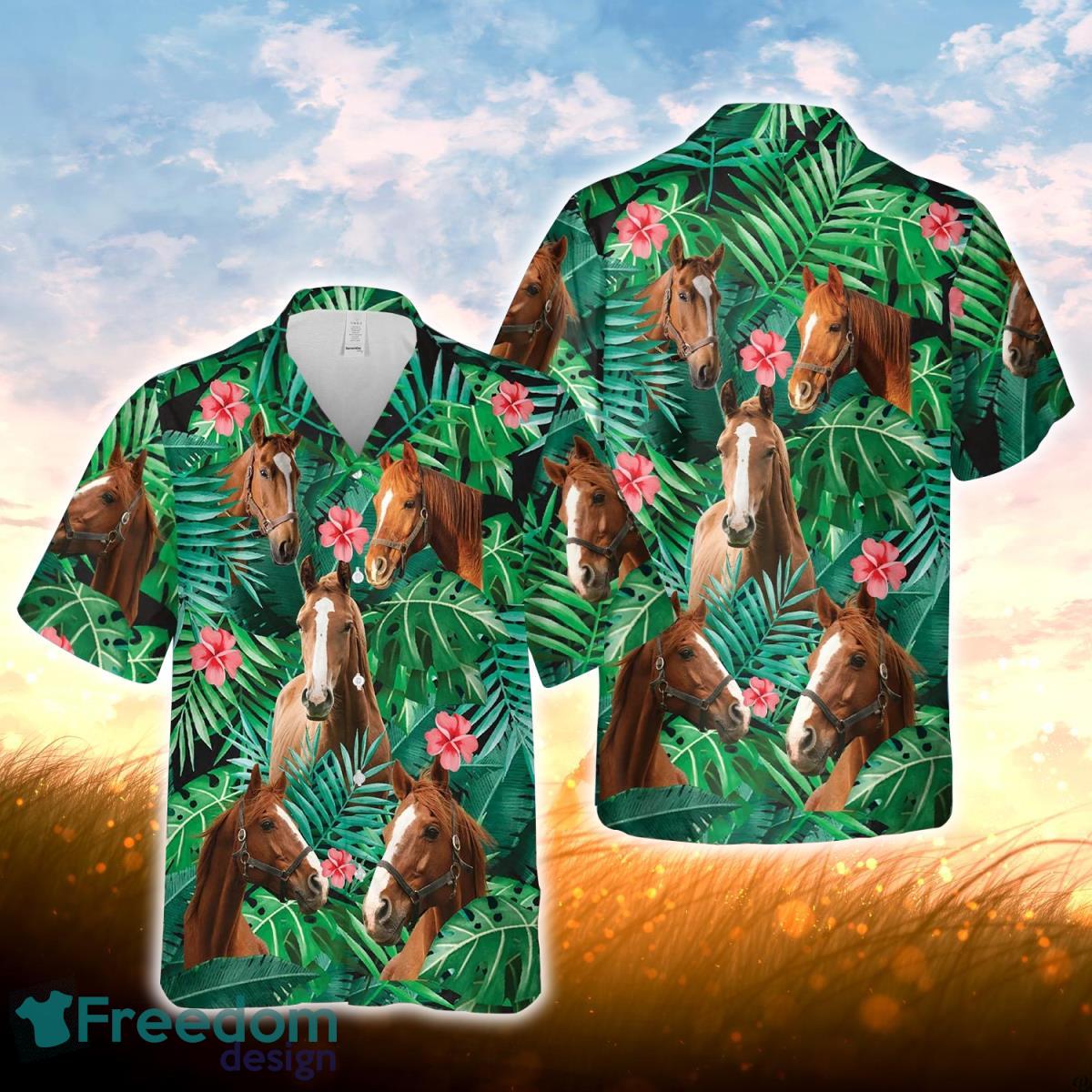 Joy Corners Horse 3D Hawaiian Shirt For Men Women Product Photo 1