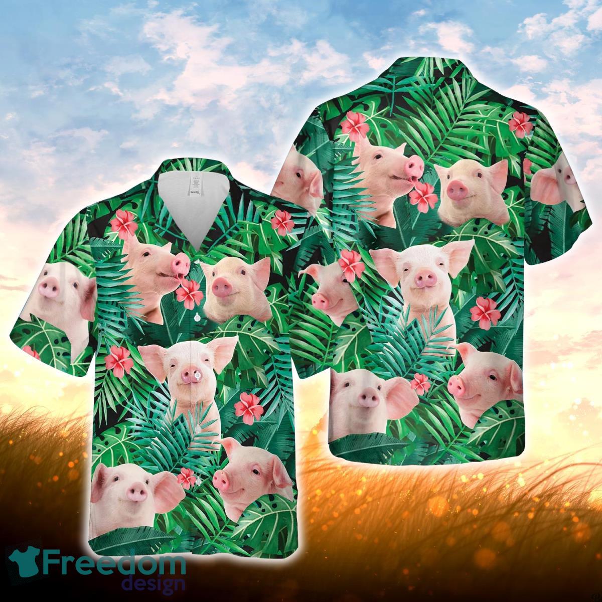 Joy Corners Pig 3D Hawaiian Shirt For Men Women Product Photo 1