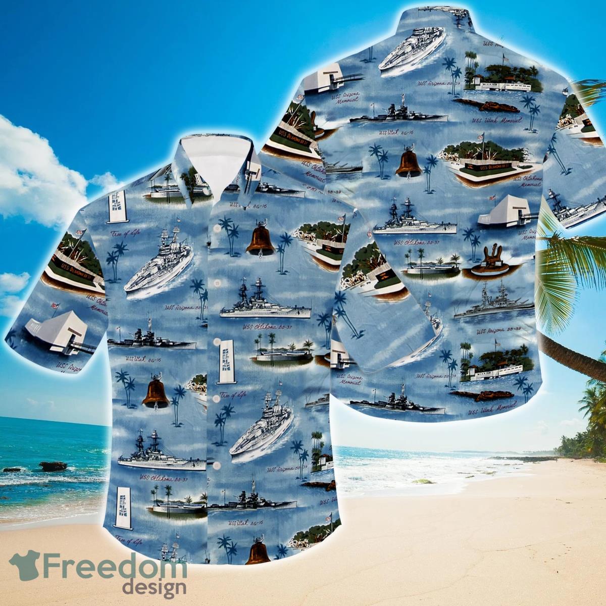 Kalaheo Pearl Harbor US Carrier Hawaiian Shirt Product Photo 1