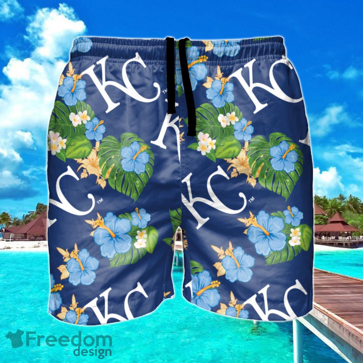 Kansas City Royals MLB Floral Hawaiian Shorts For Summer Beach Product Photo 1