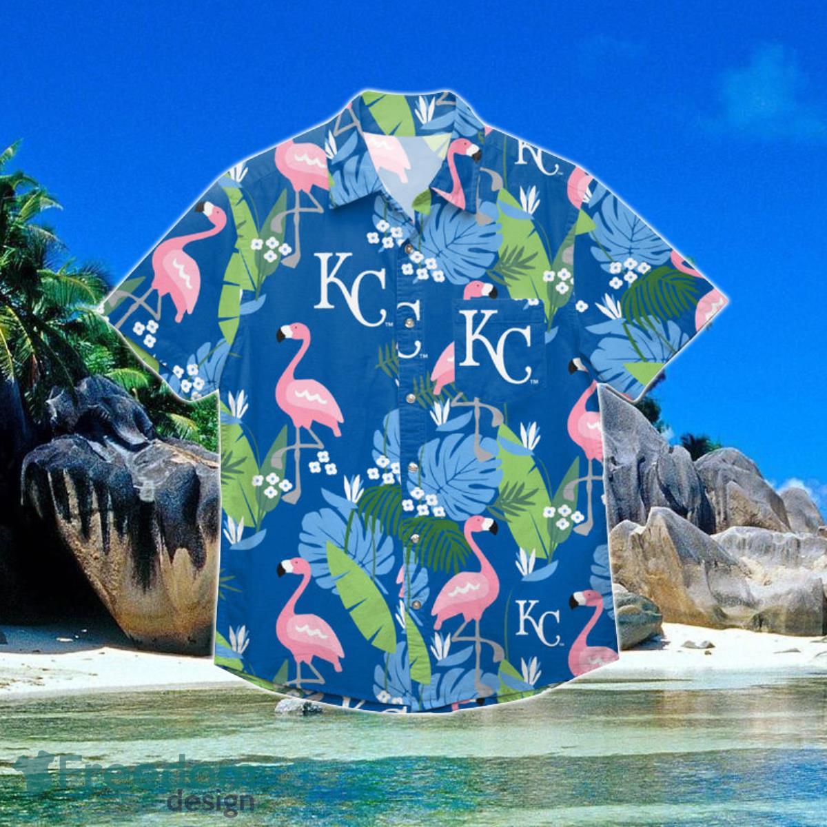 Kansas City Royals MLB Mens Flamingo Button Up Shirt