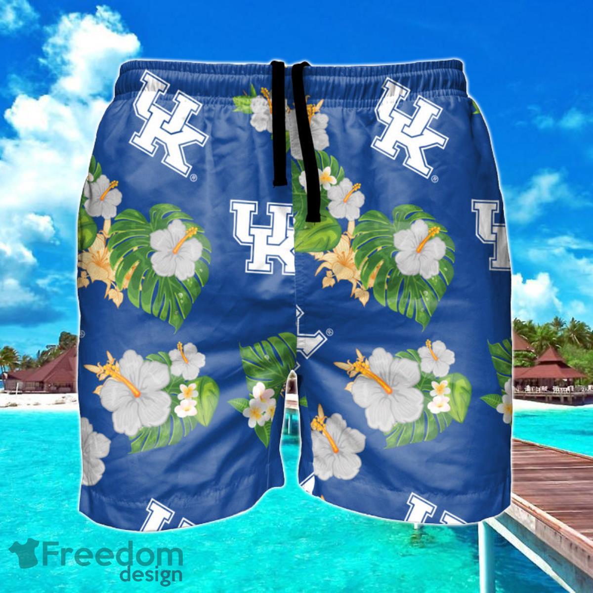 Kentucky Wildcats NCAA Floral Hawaiian Shorts For Summer Beach Product Photo 1