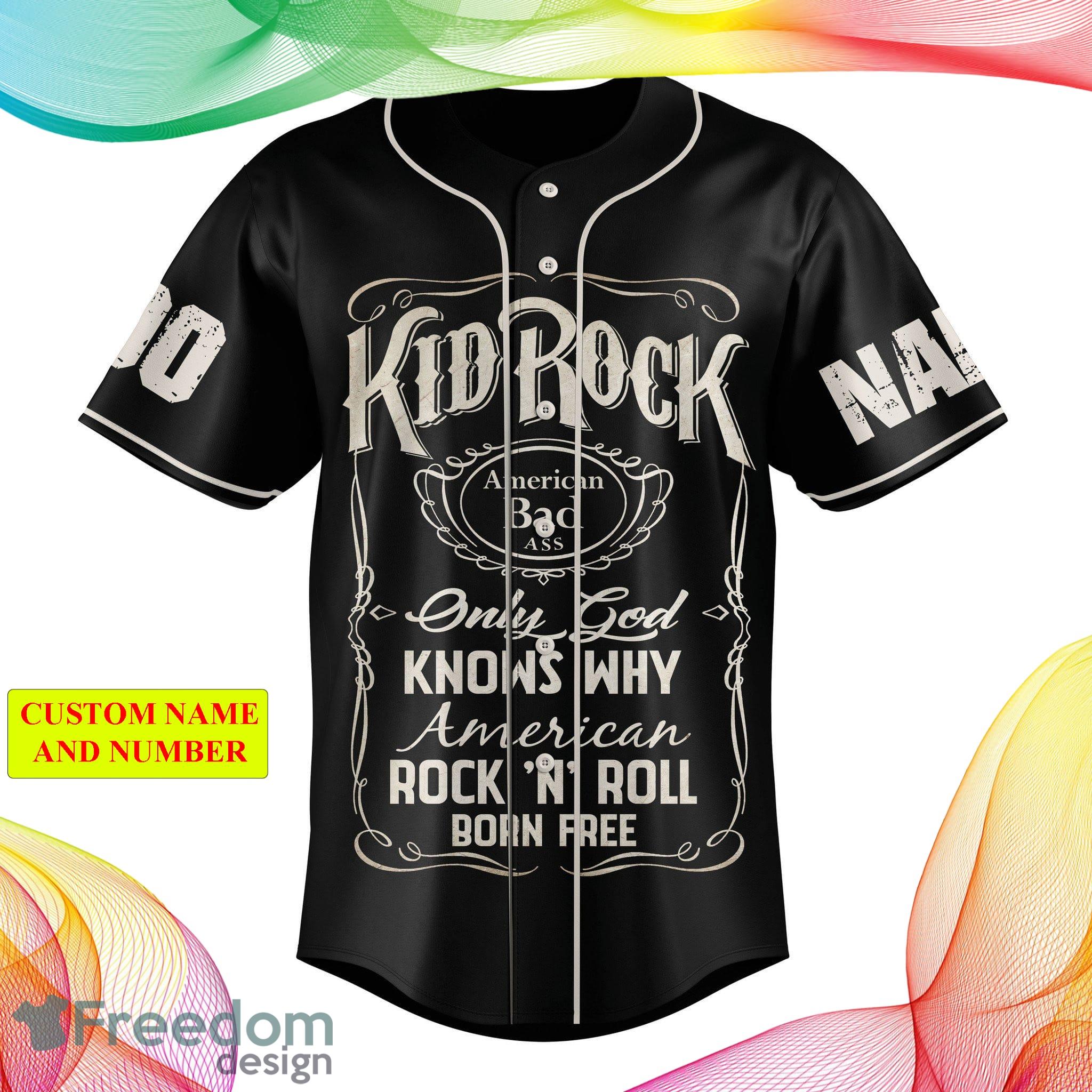 Kid Rock American Rock N Roll Born Free Jersey Baseball Shirt Custom Number  And Name - Freedomdesign