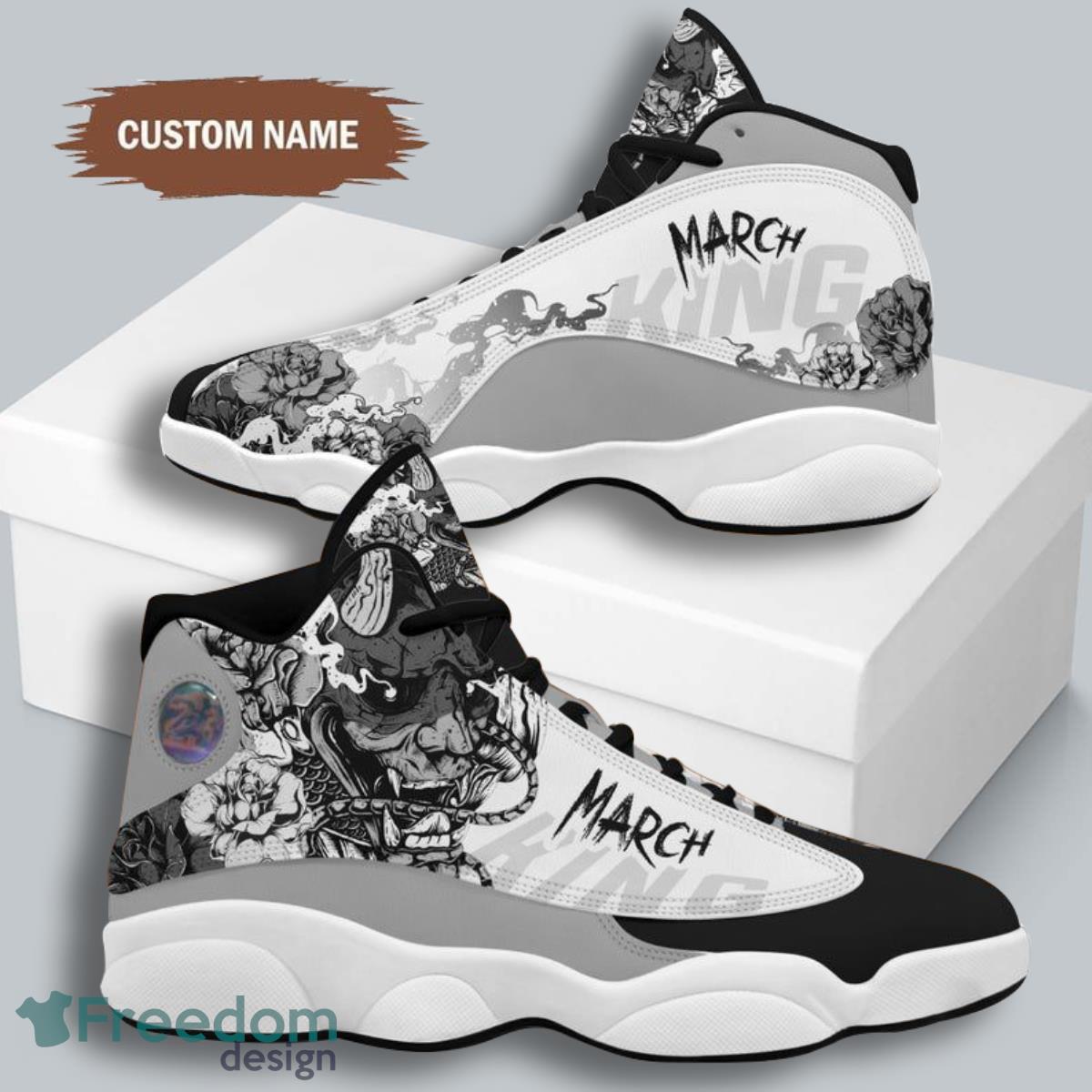 King Was Born In Month Air Jordan 13 Custom Name Sneakers For Men And Women Product Photo 2