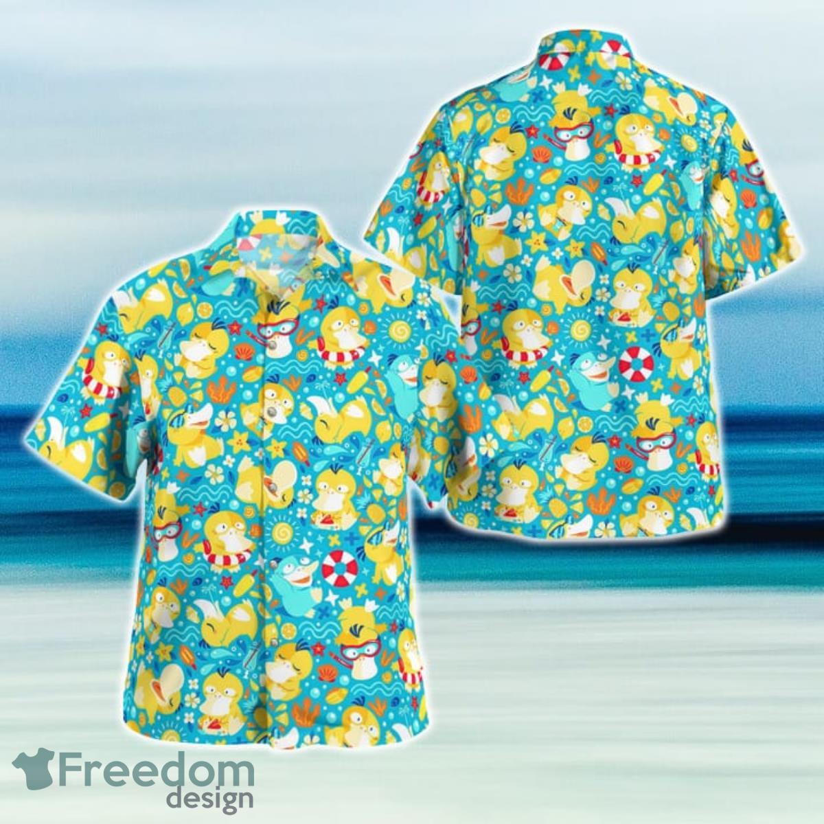 Koduck Pokemon Hawaiian Shirt And Short For Fans Product Photo 1