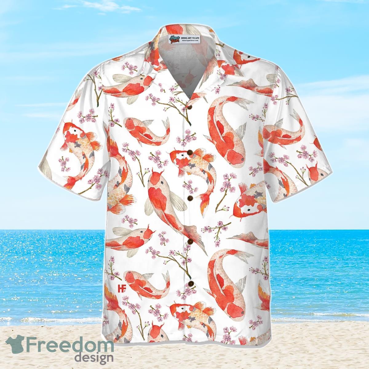 Koi Fish And Cherry Blossom Hawaiian Shirt Best Gift For Men And Women Product Photo 2